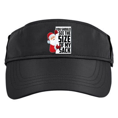 You Should See The Size Of My Sack Funny Santa Claus Adult Drive Performance Visor