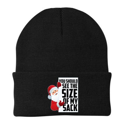 You Should See The Size Of My Sack Funny Santa Claus Knit Cap Winter Beanie