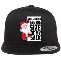 You Should See The Size Of My Sack Funny Santa Claus Flat Bill Trucker Hat