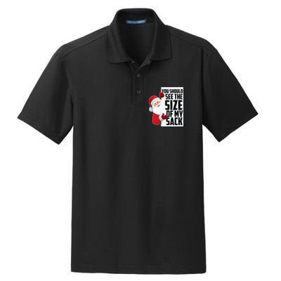 You Should See The Size Of My Sack Funny Santa Claus Dry Zone Grid Polo