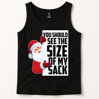 You Should See The Size Of My Sack Funny Santa Claus Tank Top