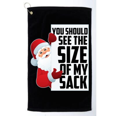 You Should See The Size Of My Sack Funny Santa Claus Golf Towel