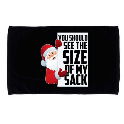 You Should See The Size Of My Sack Funny Santa Claus Microfiber Hand Towel