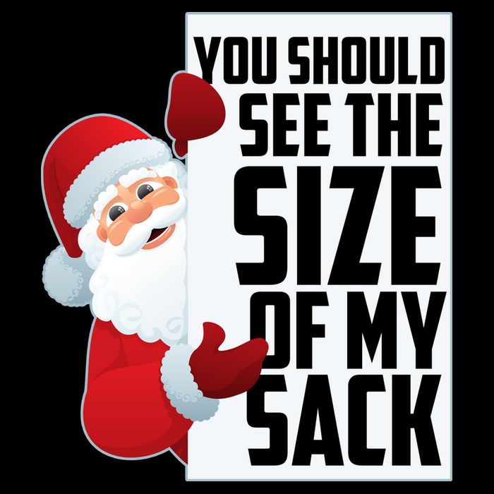 You Should See The Size Of My Sack Funny Santa Claus Cropped Pullover Crew