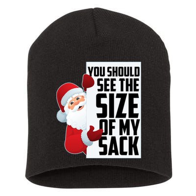 You Should See The Size Of My Sack Funny Santa Claus Short Acrylic Beanie