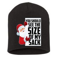 You Should See The Size Of My Sack Funny Santa Claus Short Acrylic Beanie
