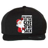 You Should See The Size Of My Sack Funny Santa Claus Wool Snapback Cap