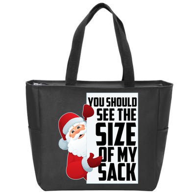 You Should See The Size Of My Sack Funny Santa Claus Zip Tote Bag