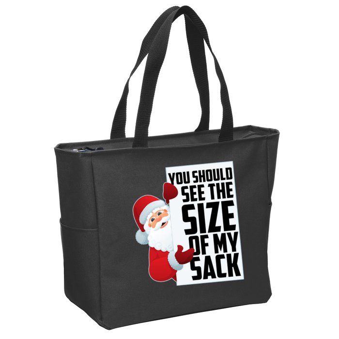You Should See The Size Of My Sack Funny Santa Claus Zip Tote Bag
