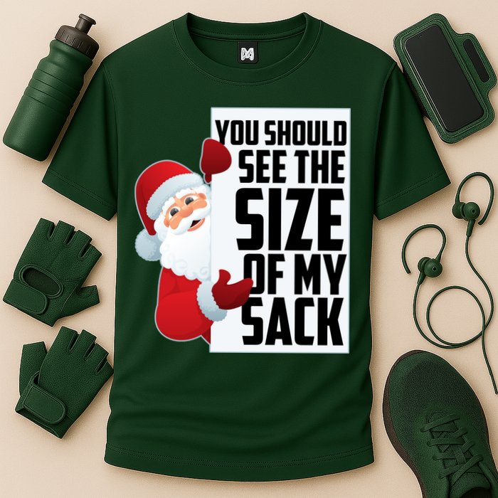 You Should See The Size Of My Sack Funny Santa Claus Performance Shirt