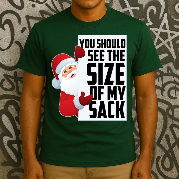 You Should See The Size Of My Sack Funny Santa Claus T-Shirt