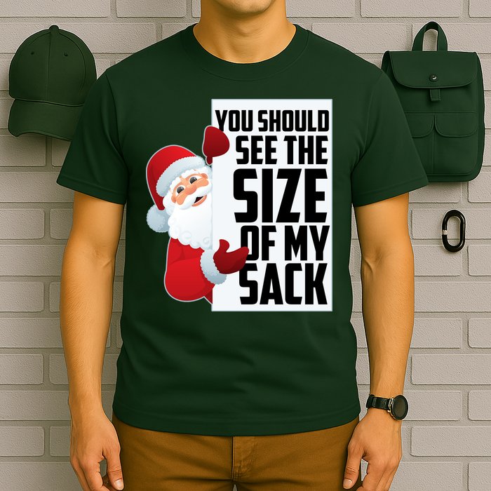 You Should See The Size Of My Sack Funny Santa Claus T-Shirt