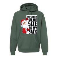 You Should See The Size Of My Sack Funny Santa Claus Premium Hoodie