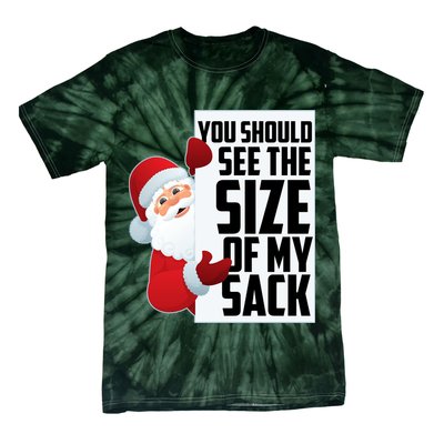 You Should See The Size Of My Sack Funny Santa Claus Tie-Dye T-Shirt