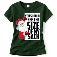 You Should See The Size Of My Sack Funny Santa Claus Womens T-Shirt