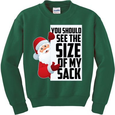 You Should See The Size Of My Sack Funny Santa Claus Kids Sweatshirt