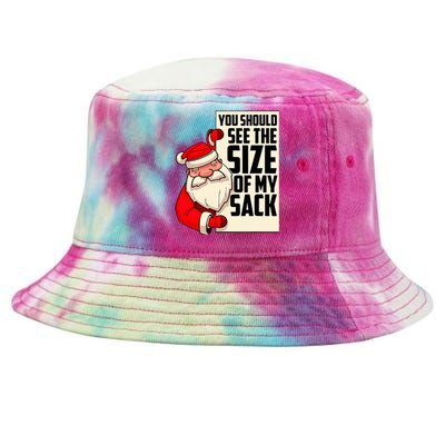 You Should See The Size Of My Sack Funny Santa Christmas Tie-Dyed Bucket Hat