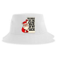 You Should See The Size Of My Sack Funny Santa Christmas Sustainable Bucket Hat