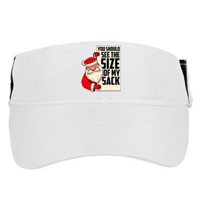 You Should See The Size Of My Sack Funny Santa Christmas Adult Drive Performance Visor