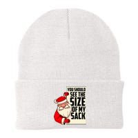 You Should See The Size Of My Sack Funny Santa Christmas Knit Cap Winter Beanie