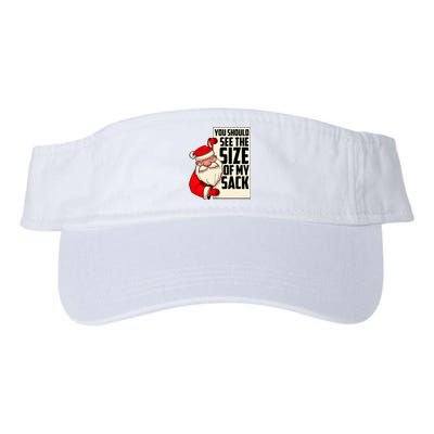 You Should See The Size Of My Sack Funny Santa Christmas Valucap Bio-Washed Visor