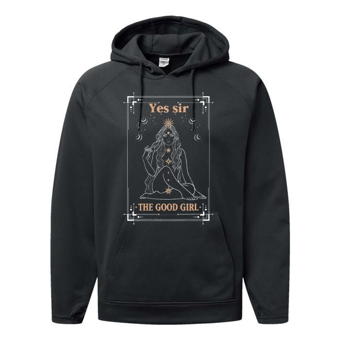 Yes Sir The Good Girl The Good Girl Tarot Card Smut Book Performance Fleece Hoodie