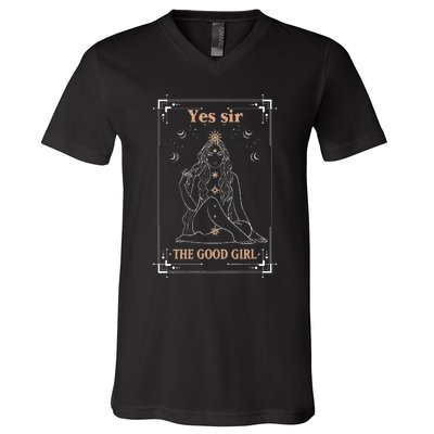 Yes Sir The Good Girl The Good Girl Tarot Card Smut Book V-Neck T-Shirt