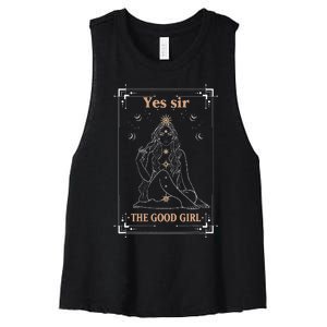 Yes Sir The Good Girl The Good Girl Tarot Card Smut Book Women's Racerback Cropped Tank