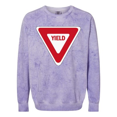 Yield Street Traffic Road Safety Sign Halloween Gift Colorblast Crewneck Sweatshirt