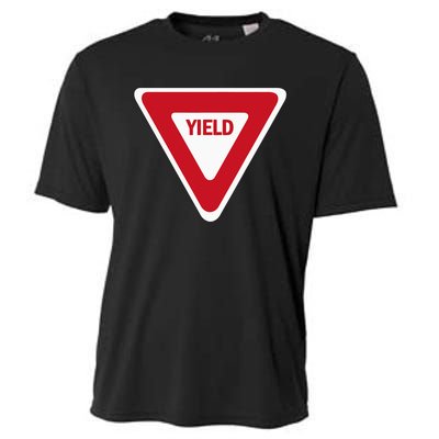 Yield Street Traffic Road Safety Sign Halloween Gift Cooling Performance Crew T-Shirt