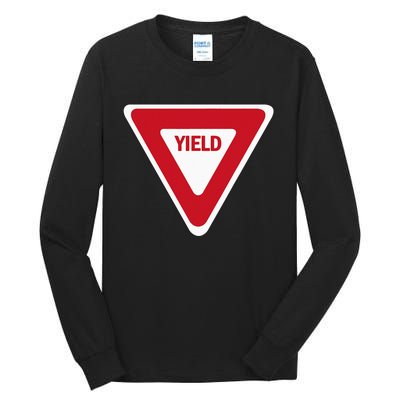 Yield Street Traffic Road Safety Sign Halloween Gift Tall Long Sleeve T-Shirt