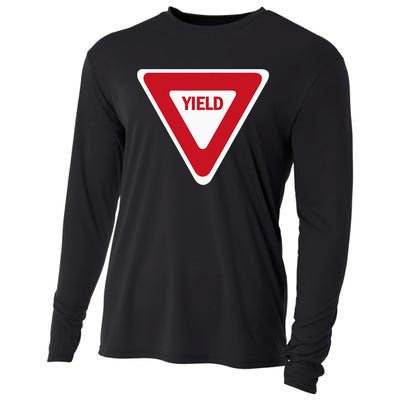 Yield Street Traffic Road Safety Sign Halloween Gift Cooling Performance Long Sleeve Crew