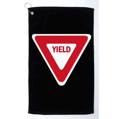 Yield Street Traffic Road Safety Sign Halloween Gift Platinum Collection Golf Towel