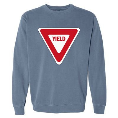 Yield Street Traffic Road Safety Sign Halloween Gift Garment-Dyed Sweatshirt