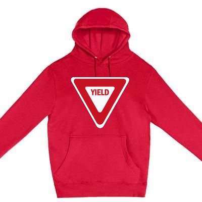 Yield Street Traffic Road Safety Sign Halloween Gift Premium Pullover Hoodie