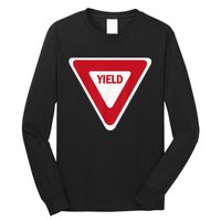 Yield Street Traffic Road Safety Sign Halloween Gift Long Sleeve Shirt