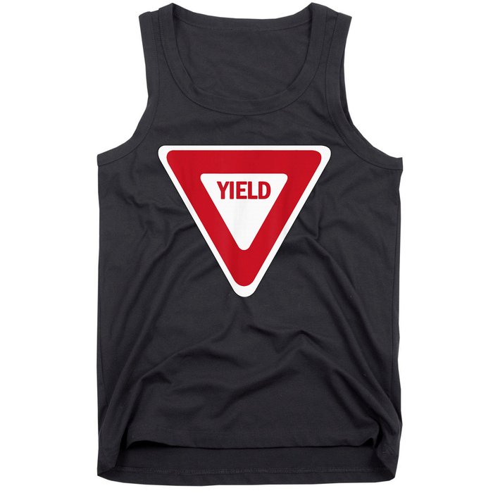 Yield Street Traffic Road Safety Sign Halloween Gift Tank Top