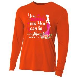 You Survived This You Can Do Anything Breast Cancer Warrior Funny Gift Cooling Performance Long Sleeve Crew