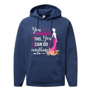 You Survived This You Can Do Anything Breast Cancer Warrior Funny Gift Performance Fleece Hoodie