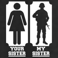 Your Sister Vs My Sister Is The The Military 7 Panel Mesh Trucker Snapback Hat