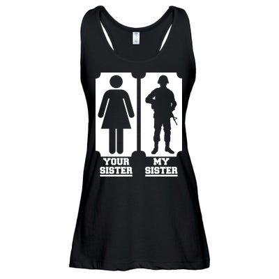 Your Sister Vs My Sister Is The The Military Ladies Essential Flowy Tank