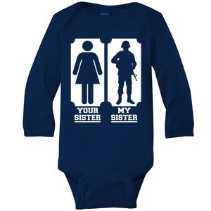 Your Sister Vs My Sister Is The The Military Baby Long Sleeve Bodysuit