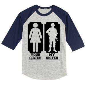 Your Sister Vs My Sister Is The The Military Kids Colorblock Raglan Jersey