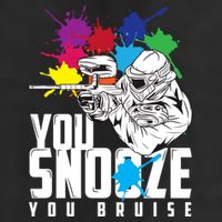 You Snooze You Bruise Funny Paintball Gift 7 Panel Mesh Trucker Snapback Hat
