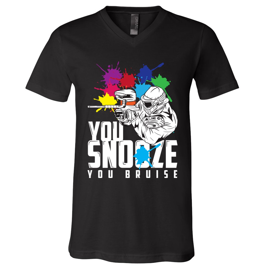 You Snooze You Bruise Funny Paintball Gift V-Neck T-Shirt