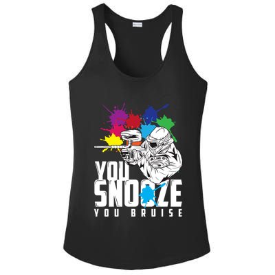 You Snooze You Bruise Funny Paintball Gift Ladies PosiCharge Competitor Racerback Tank