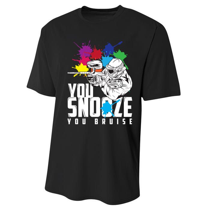 You Snooze You Bruise Funny Paintball Gift Performance Sprint T-Shirt