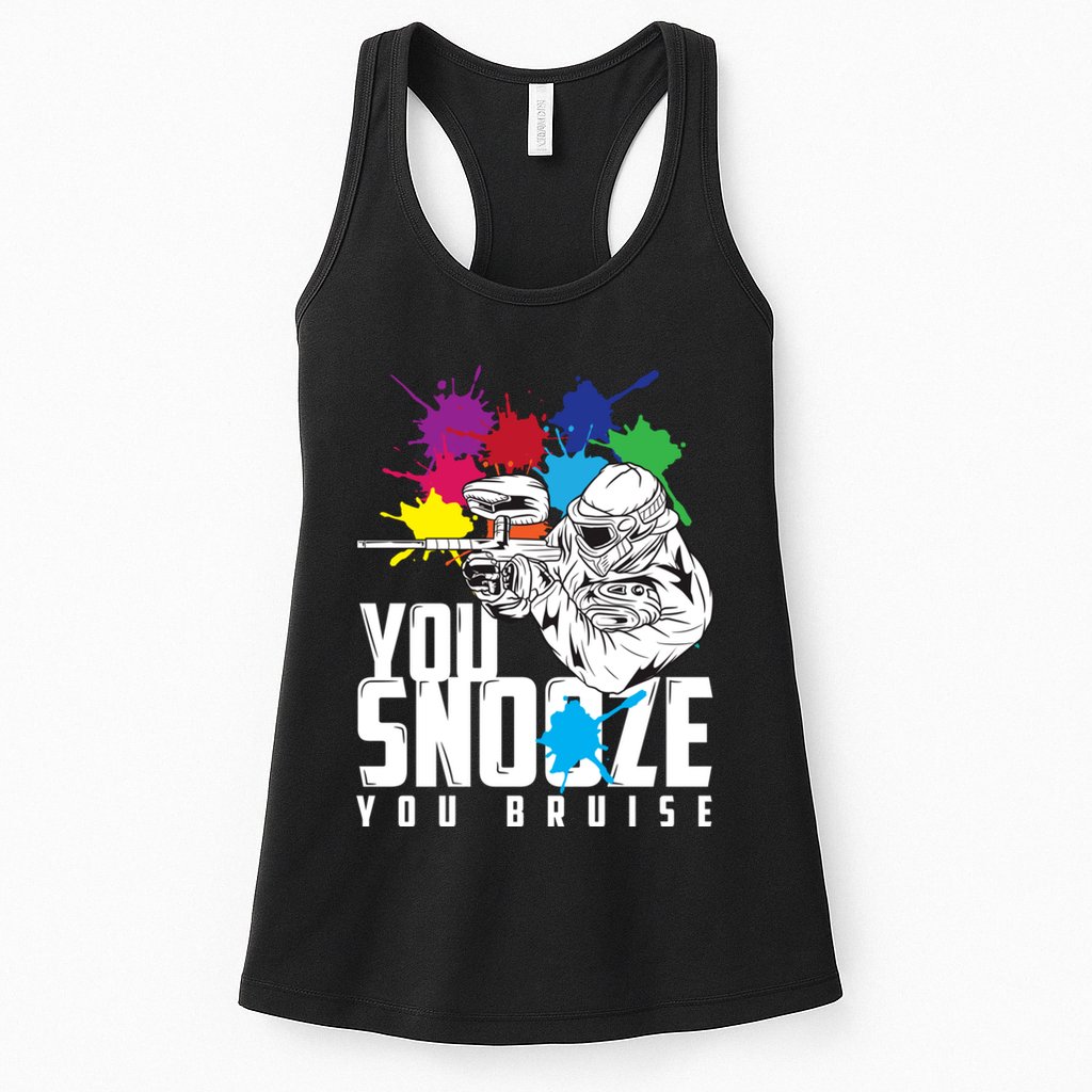 You Snooze You Bruise Funny Paintball Gift Womens Tank Top