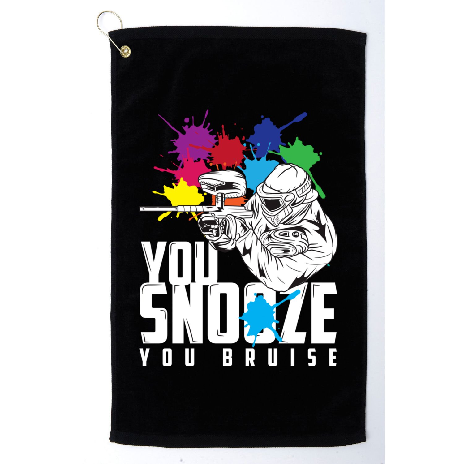 You Snooze You Bruise Funny Paintball Gift Golf Towel