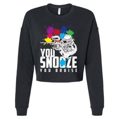 You Snooze You Bruise Funny Paintball Gift Cropped Pullover Crew